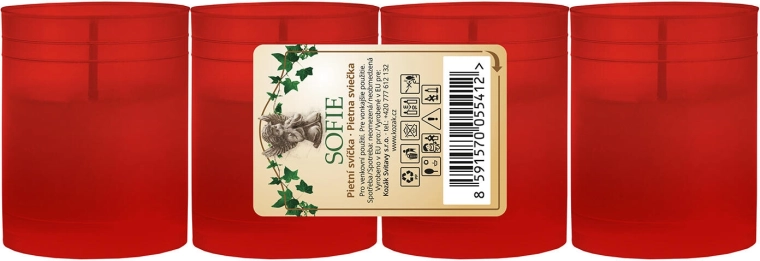 Rezerve pentru lumânări de cimitir roșii 6 cm, parafină, 4×15 h, 4 buc