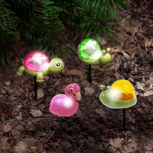 Lumină LED solară cu țăruș, în formă de animăluț - 1 bucată