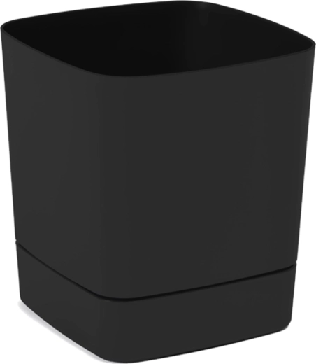 Ghiveci cu farfurioară Clima 16 × 16 cm, negru, mat