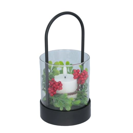Felinar elegant cu capac din sticlă