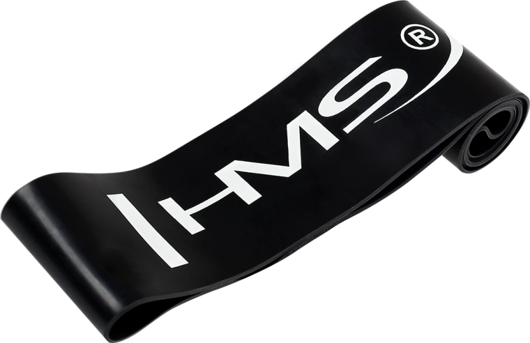 Bandă de rezistență Fitness HMS GU04 neagră – buclă 18–25 kg