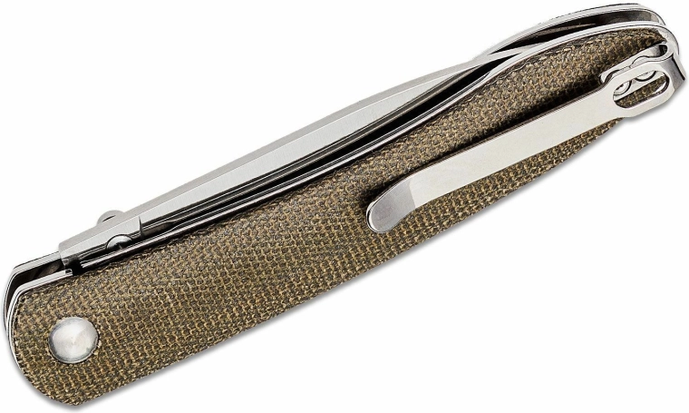 Micartă verde texturată cu clips de buzunar