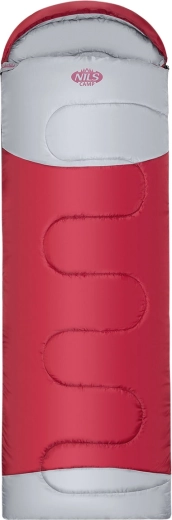 Sac de dormit tip pătură, prelungit, NILS Camp bordo/gri