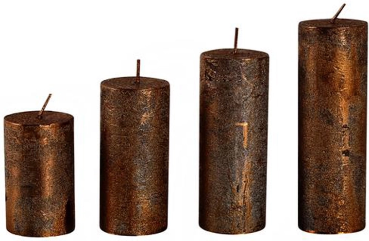 Lumânări rustice de Advent Provence, de culoare arămie, 4 buc.