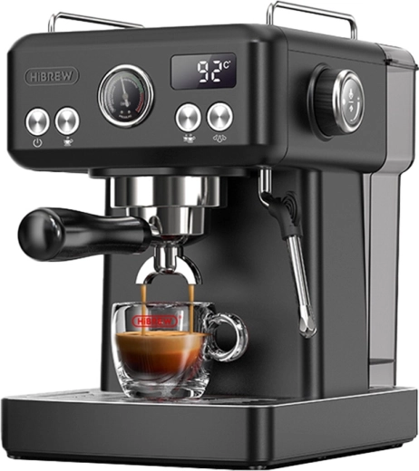 Espressor cu portafiltru și reglare a temperaturii HiBREW H10A, negru