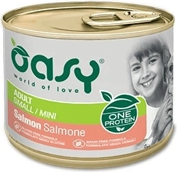 Pate pentru câini Oasy One Protein Adult Small/Mini somon 200 g
