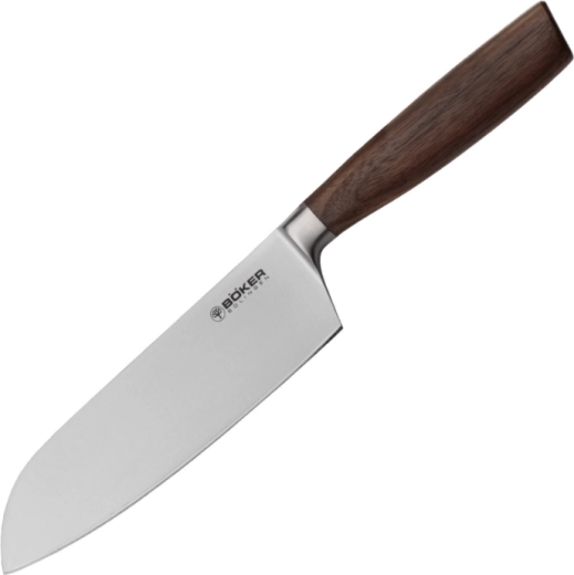 Cuțit de bucătărie santoku Böker Core 16,7 cm, lemn de nuc
