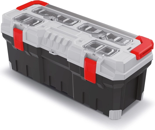 Cutie din plastic pentru scule TITAN PLUS cu mâner metalic, 752 × 300 × 304 mm, gri