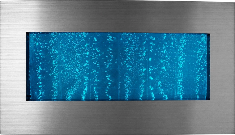 Perete de apă cu bule suspendat, cu iluminare LED RGB 95 × 55 × 11,5 cm