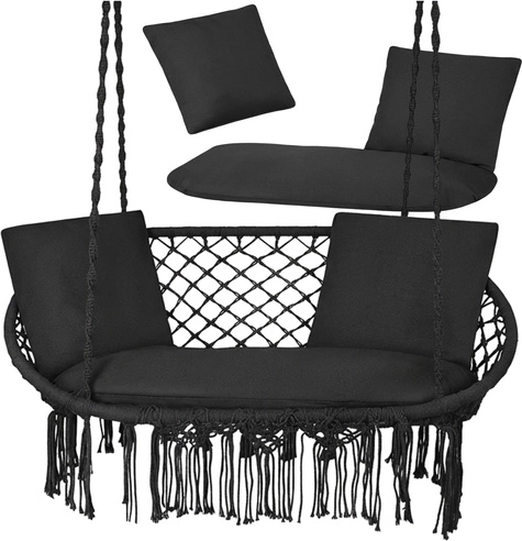 Perne pentru scaunul balansoar dublu tip cuib de barză GARDLOV – negru