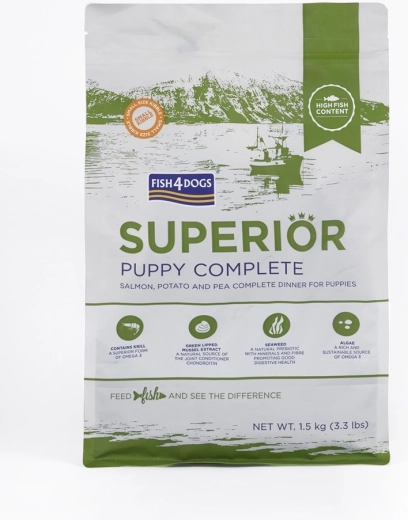 Fish4Dogs Superior – granule mici pentru pui cu somon și cartofi 1,5 kg
