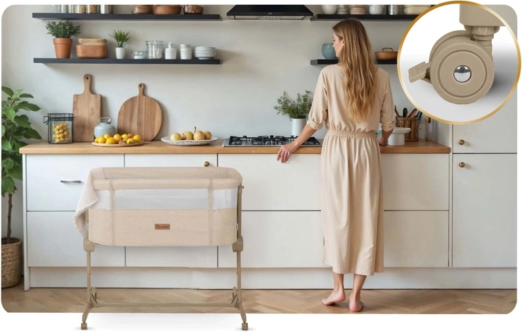 Mobil și stabil datorită celor 4 roți cu frâne