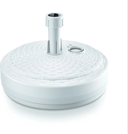 Suport rotund pentru umbrelă 39 cm alb imitație ratan