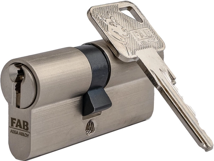 Butuc cilindric de siguranță FAB 3 HOME 40/50, nichel, clasa de securitate 3