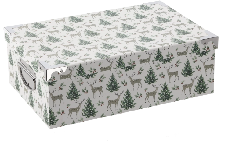 Cutie cadou de Crăciun cu elemente metalice 25 × 17,5 × 9,8 cm - 1 bucată