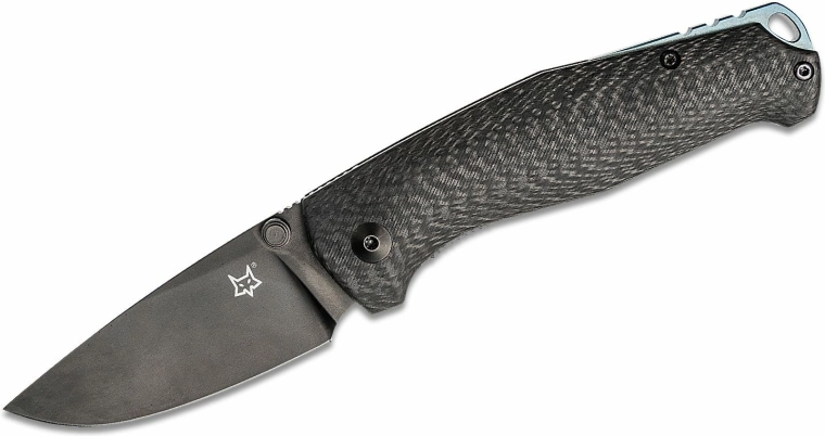 Cuțit de buzunar FOX Knives TUR, fibră de carbon, negru – 7,6 cm