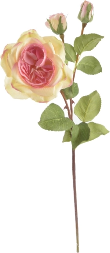 Trandafir artificial galben-roz 52 cm