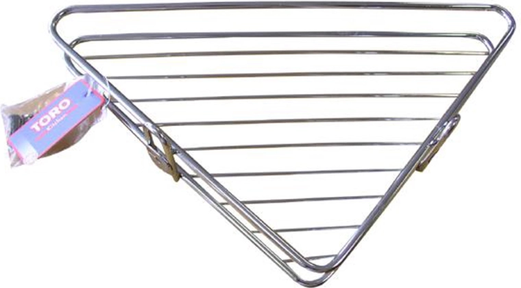 Etajeră de colț pentru baie 34 × 25 × 4 cm, metal cromat