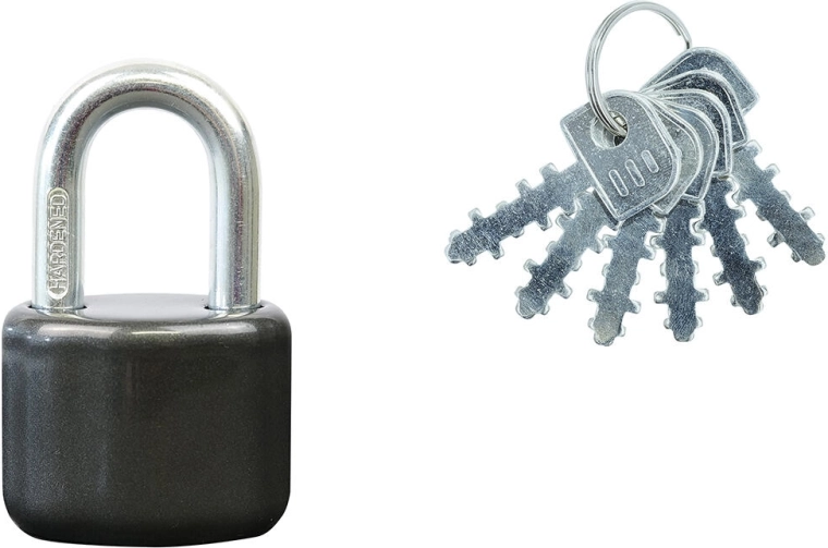 Lacăt cu arc detașabil, 6 chei, antracit