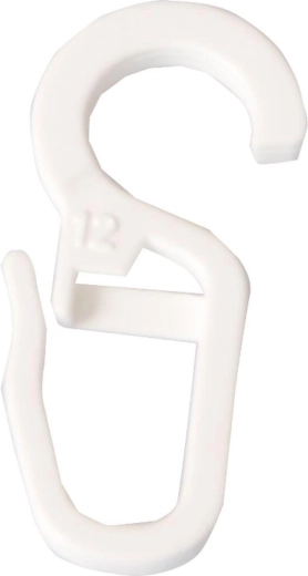 Cârlige mari din plastic pentru perdele, albe (10 buc)
