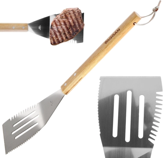 Mâner confortabil din lemn cu curea de agățare