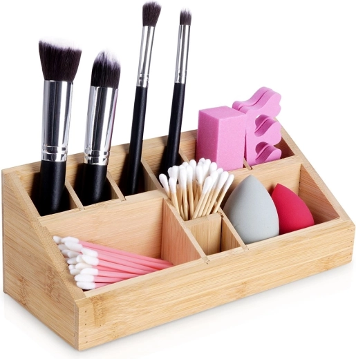 Organizator de cosmetice din bambus Eleganza