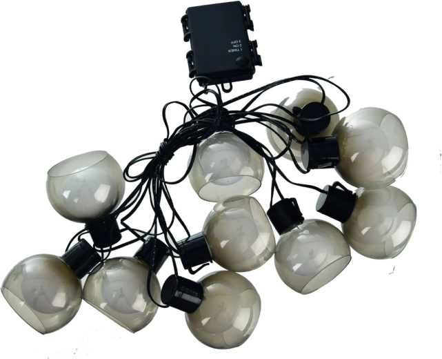 Ghirlandă luminoasă LED cu capace din sticlă, lumină galbenă, 2 m, 10 LED