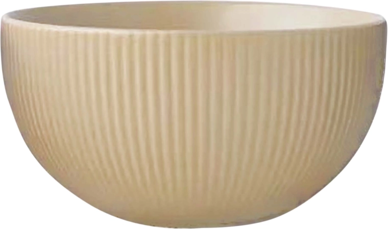 Bol ceramic Kitchisimo 320 ml, nervurat, bej