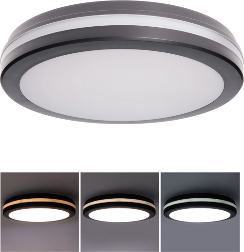 Corp de iluminat LED Solight Gari 26 W, 300 mm, IP65, 3 CCT, negru