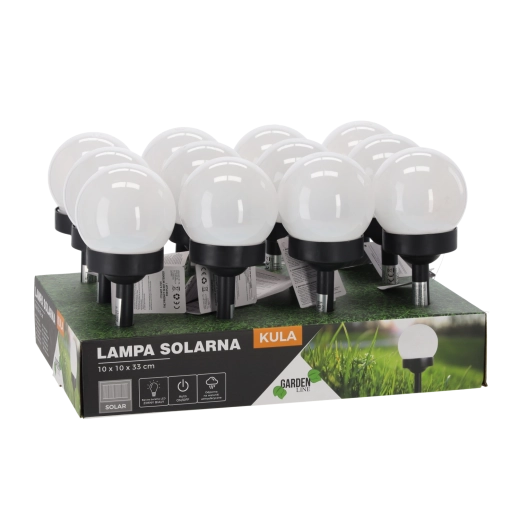 Lampă solară de grădină sferică 10 × 10 × 33 cm