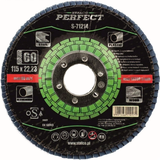 Disc lamelar 115 × 22,23 mm granulație 40 corindon STALCO