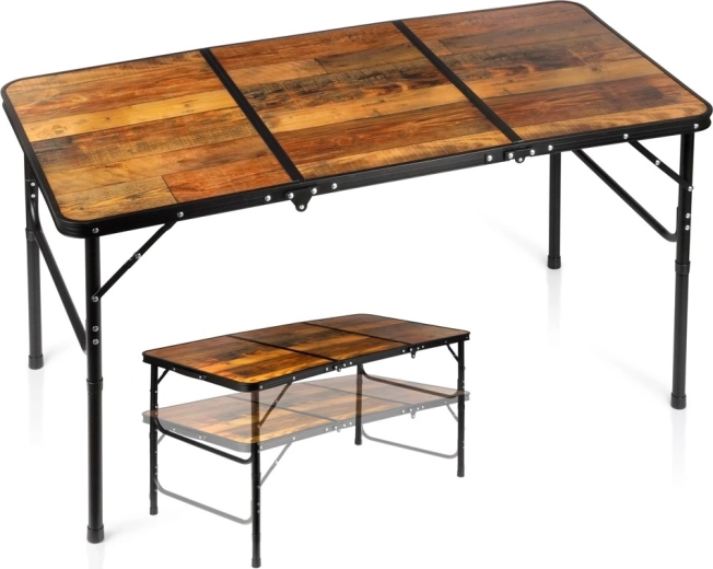 Masă turistică pliabilă Vilde 2în1 cu înălțime reglabilă 120 × 60 cm