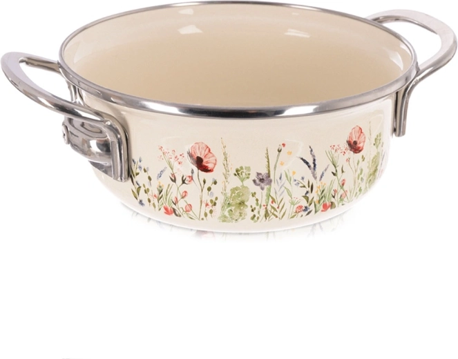 Oală emailată crem Maki 16 cm, 950 ml