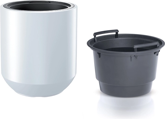 Ghiveci de flori din plastic cu inserție, alb, diametru 39 cm