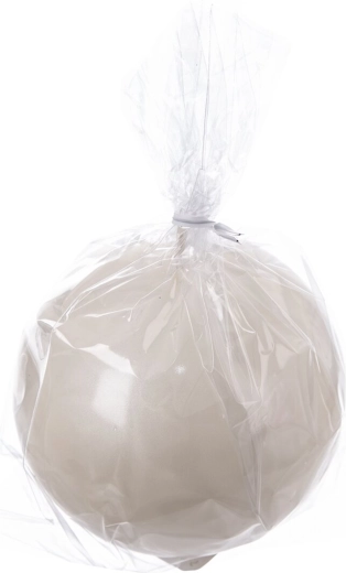Lumânare decorativă tip bilă, crem lucios, 10 cm