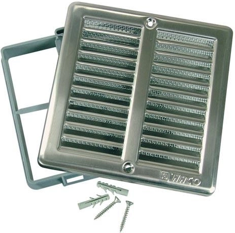 Grilaj de ventilație cu plasă 150 × 150 mm inox