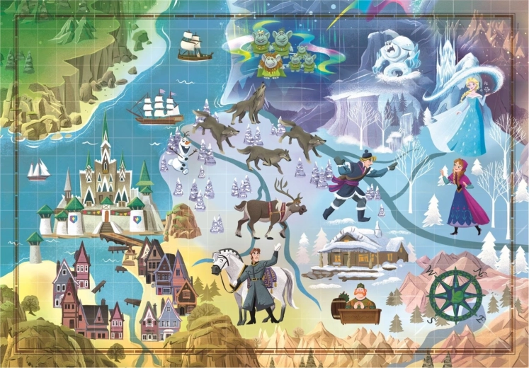 Puzzle Story Maps: Regatul de Gheață 1000 piese