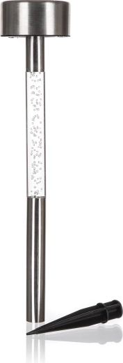 Lampă solară de grădină Neon din oțel inoxidabil, diametru 5,5 cm, înălțime 33 cm