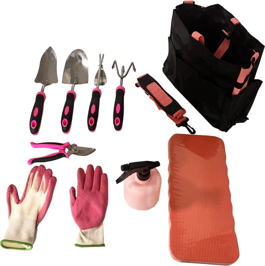 Set de unelte de grădină 9 piese – roz