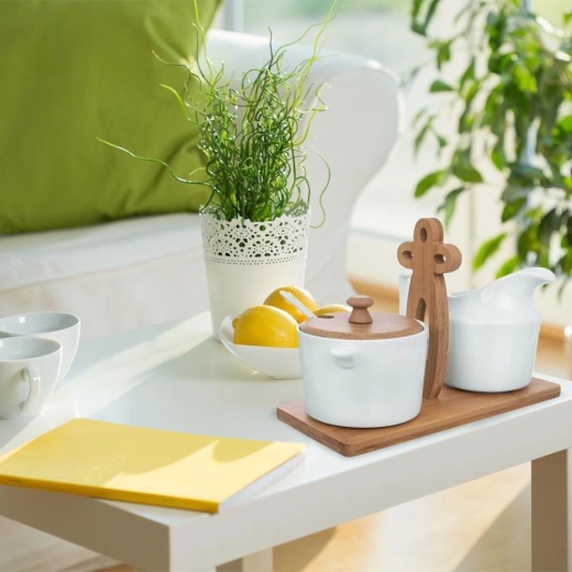 Porțelan de calitate și bambus natural