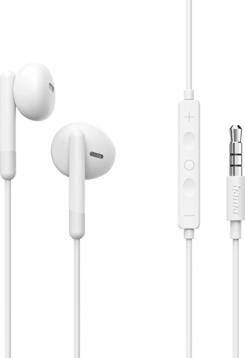 Căști in-ear Noble albe, cu fir