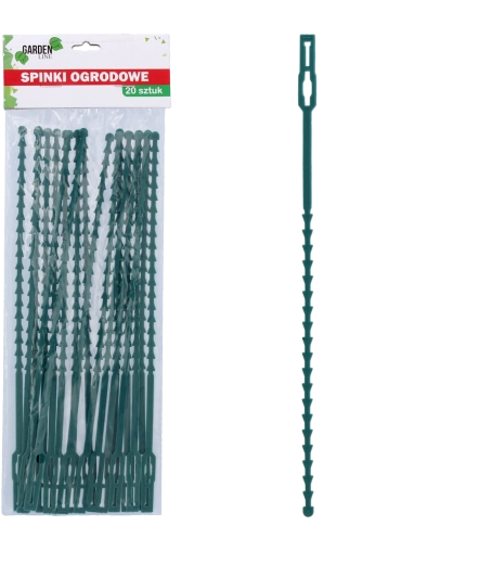 Set de 20 cleme de grădină pentru plante, verzi, 22 cm