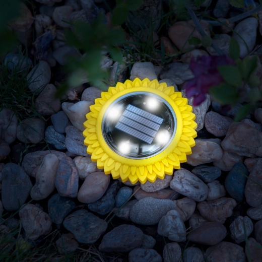 Lampă LED solară decorativă de exterior, în formă de floarea-soarelui, galbenă