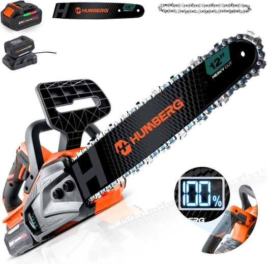 Fierăstrău cu lanț pe acumulator 12" HUMBREG HM-436 fără perii 4 Ah