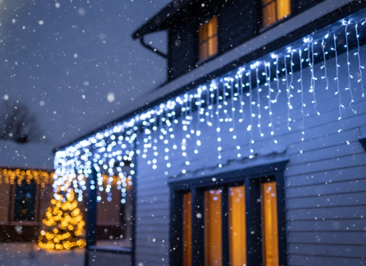 Efect impresionant de țurțuri luminoși