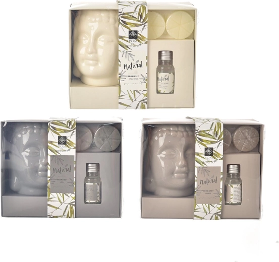 Lampă aromaterapie din ceramică Buddha – set 3 buc. (mix de variante)