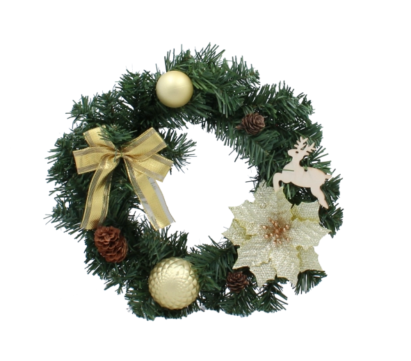 Coroniță de Crăciun aurie 30 cm