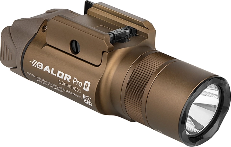 Lumină tactică pentru pistol OLIGHT BALDR Pro R Desert Tan cu laser verde