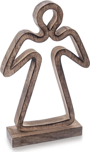 Figurină de Crăciun din lemn de mango, înger, 29 cm