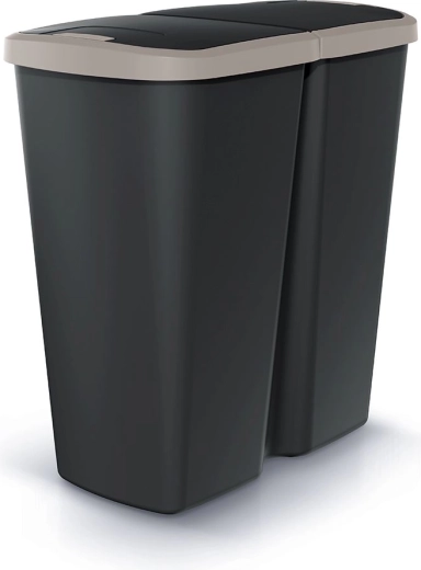 Coș de gunoi pentru sortare Prosperplast Compacta Duo 45 l